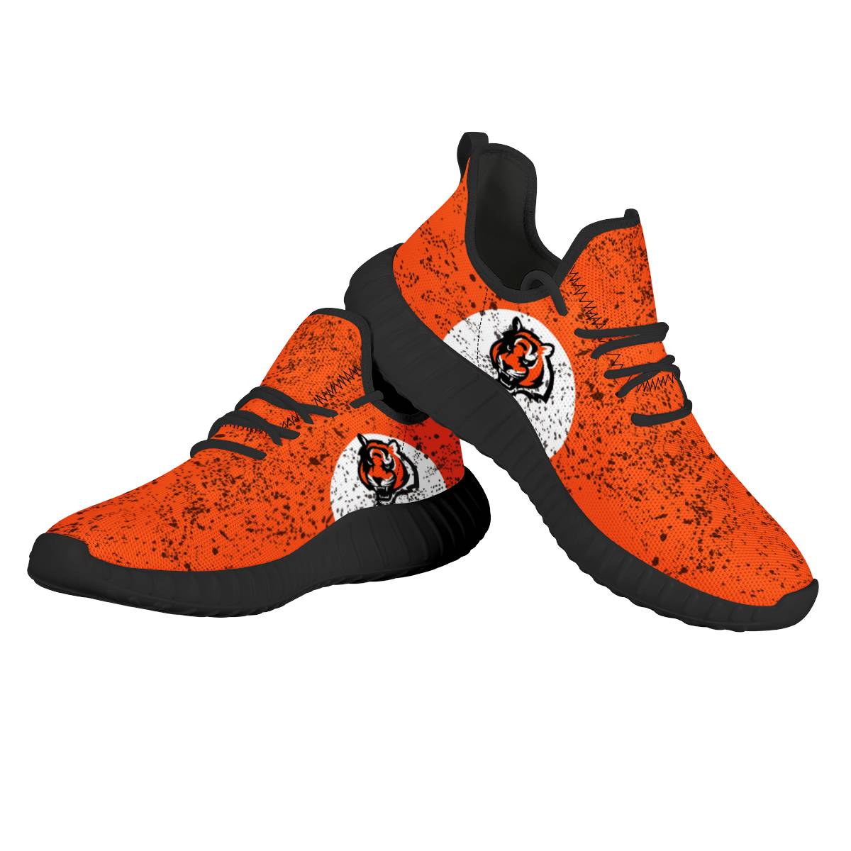Men's Cincinnati Bengals Mesh Knit Sneakers/Shoes 003 Men's Cincinnati Bengals Mesh Knit Sneakers/Shoes 003